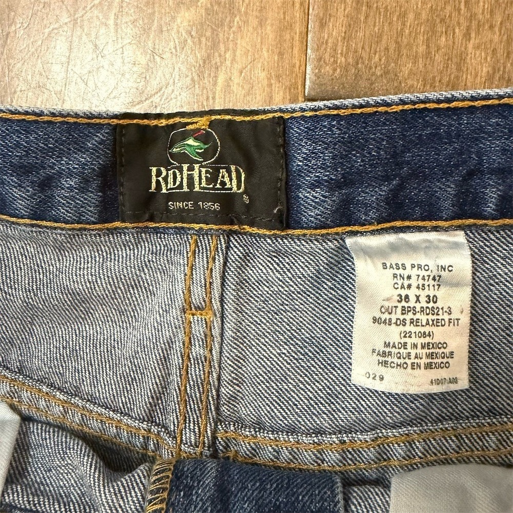 RedHead‎ Bass Pro Shops Jeans Mens 36x30 Blue Relaxed Fit Straight Leg - Picture 6 of 7